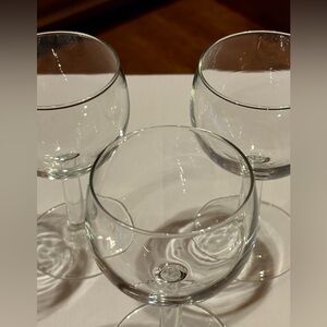 Elegant Clear Small Glass Wine Goblets set of 3